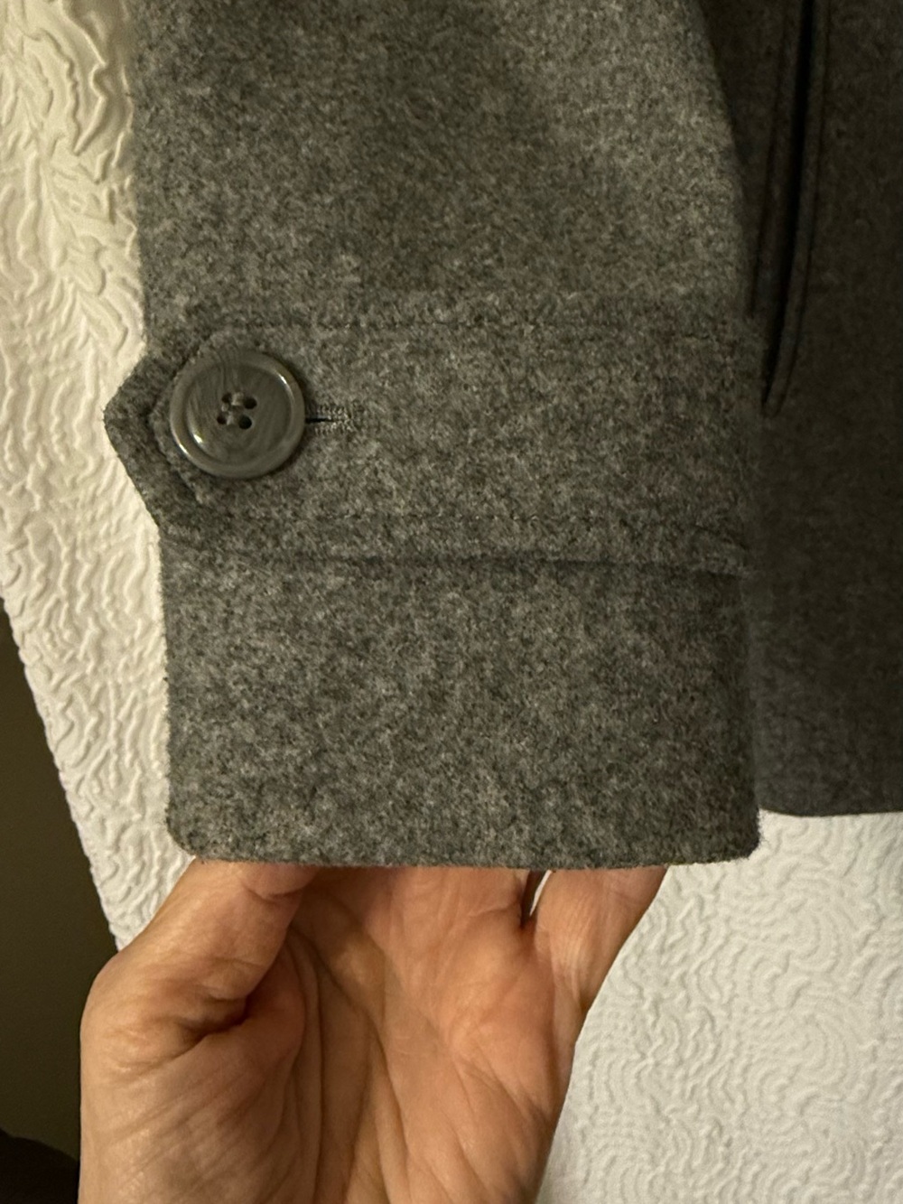 Charcoal Gray Women's Wool Peacoat - Classic Notch Collar - Picture 7 of 7